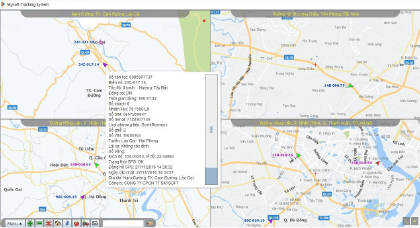 Thông tin phương tiện hiển thị chi tiết trên hệ thống giám sát hành trình